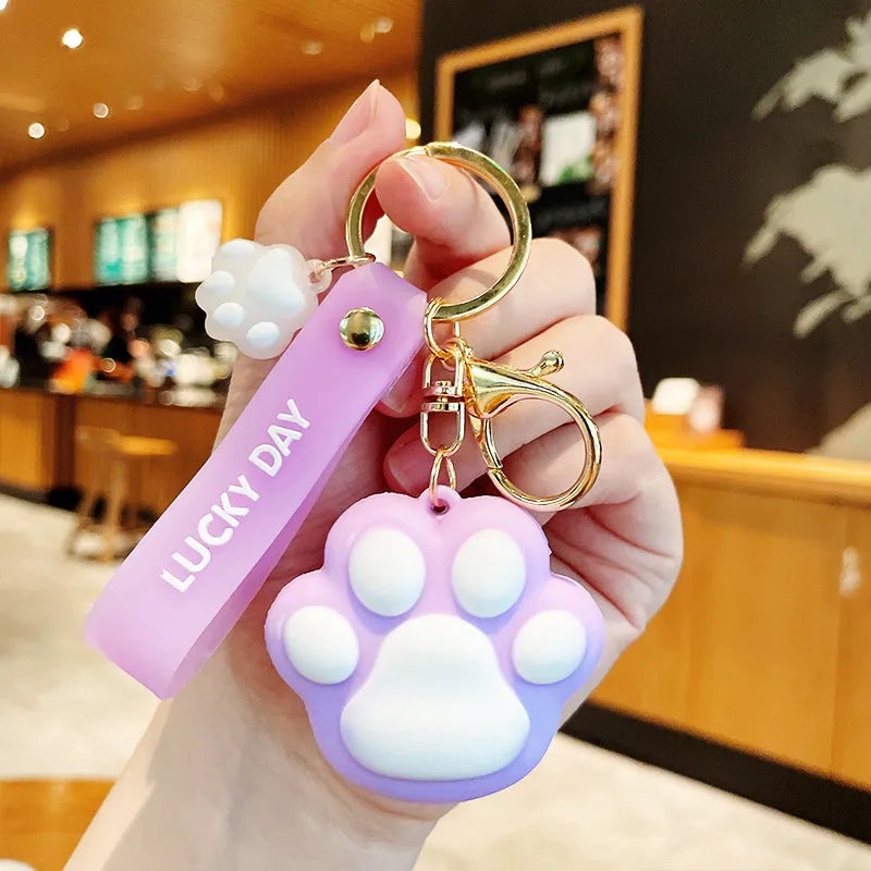 Kawaii Cat Paw Keychain