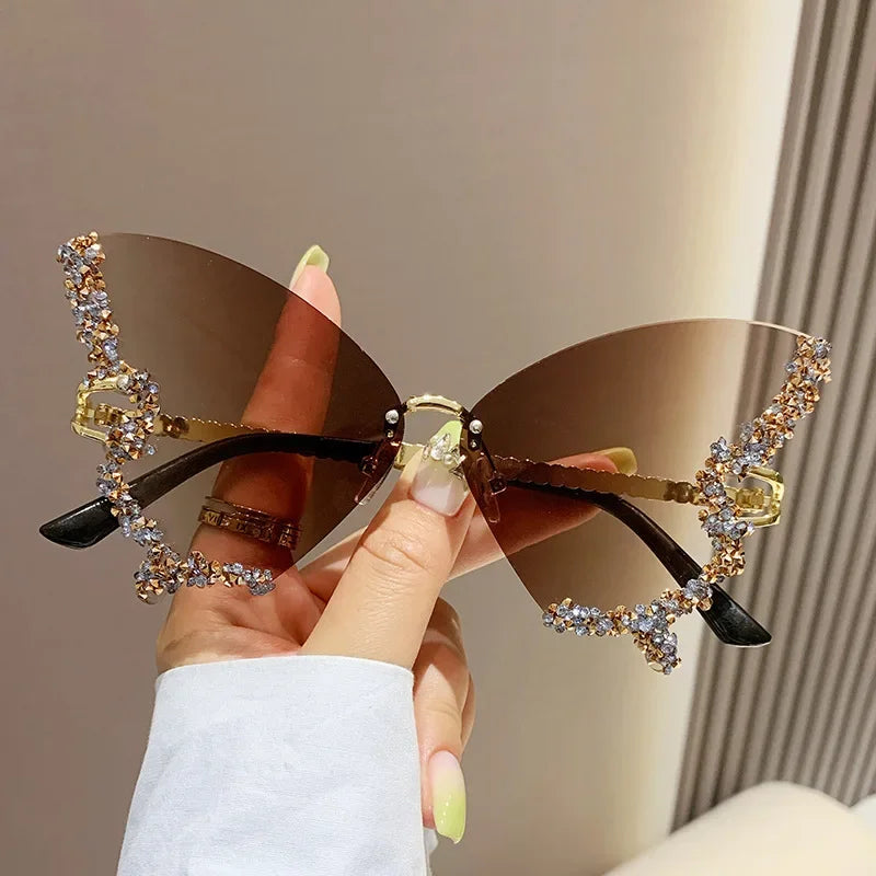 Cute Luxury Rimless Sunglasses