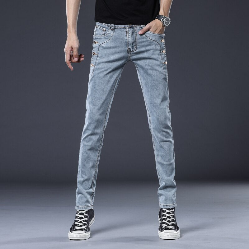 Camilo - Stretchy Mid-Waist Denim Pants