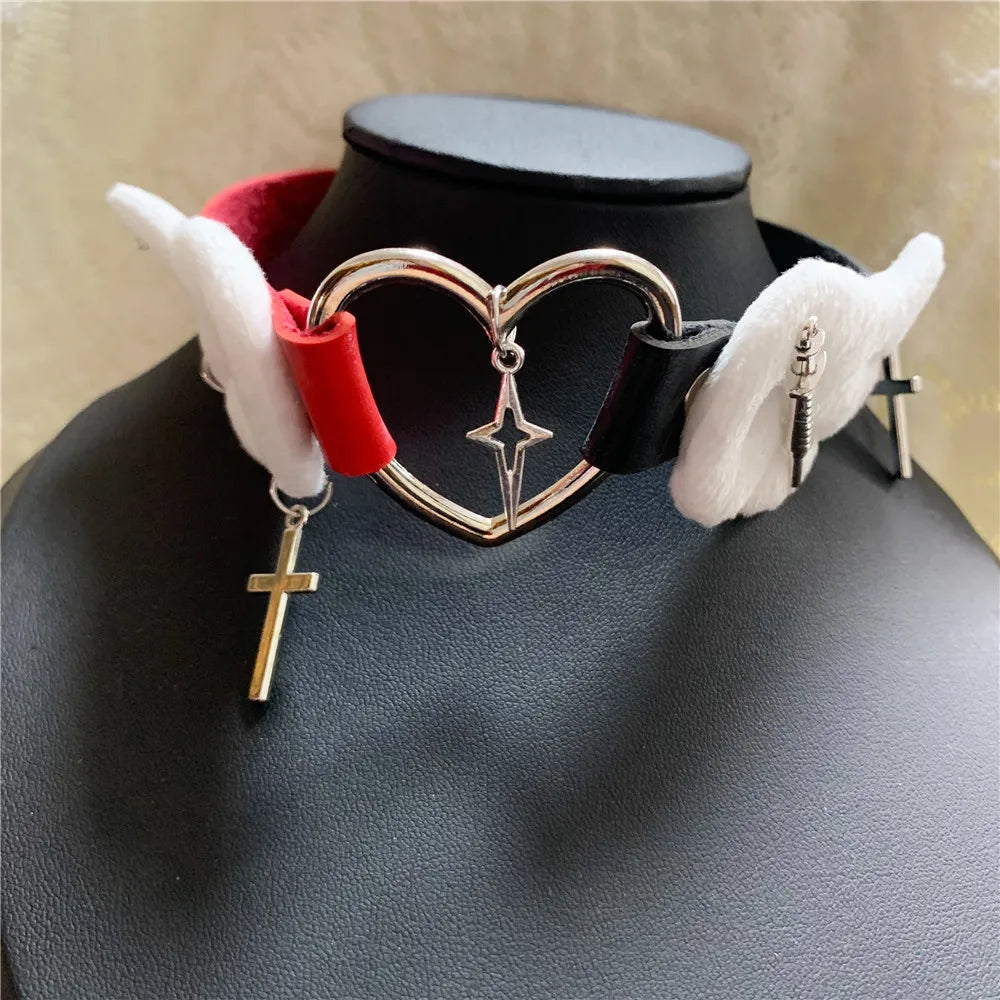 Y2K Angelic Heart Choker