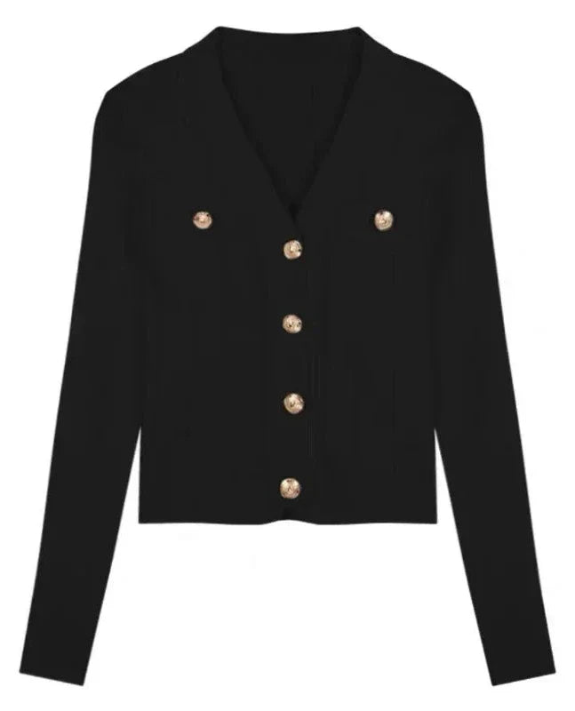 Korean Casual Slim Outfit Set - Cardigan & Mini Skirt