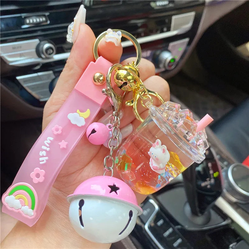 Liquid Oil Ice Cube Keychain