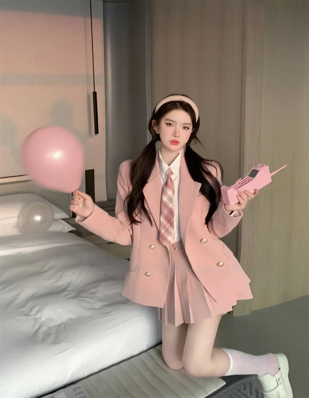 Kawaii School Uniform Outfit Set- Blazer, Shirt & Mini Skirt