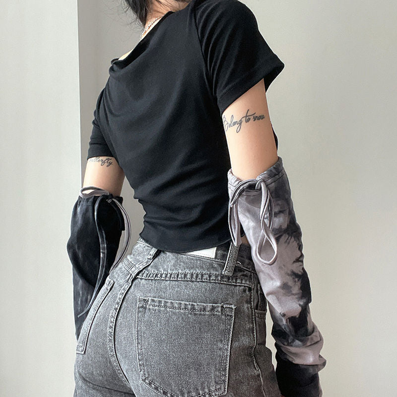 Gothic Y2K Top & Arm Warmers