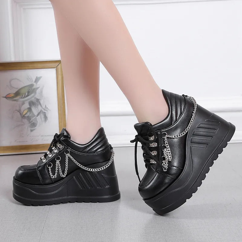 Punk Gothic Shoes with Chain