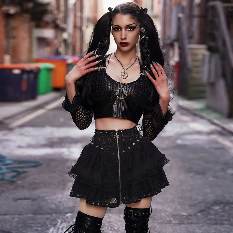 Vintage Zipper Gothic Skirt