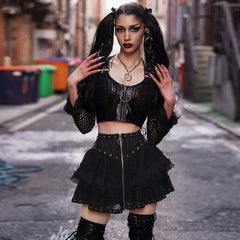 Vintage Zipper Gothic Skirt