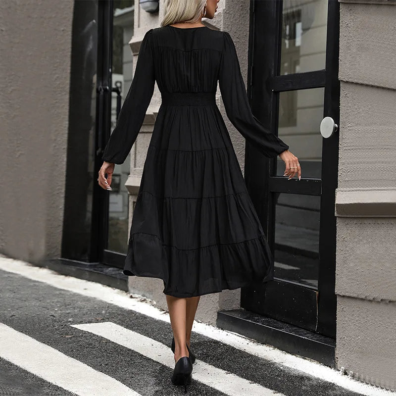 Dresses For Women Autumn Winter Fashionable New Casual Dress Lady Elegant Ladies Sexy Vintage The Split Vestidos  Mujer платье