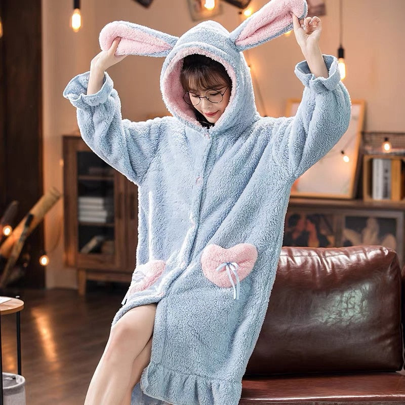 Winter Hooded Kawaii Pajamas