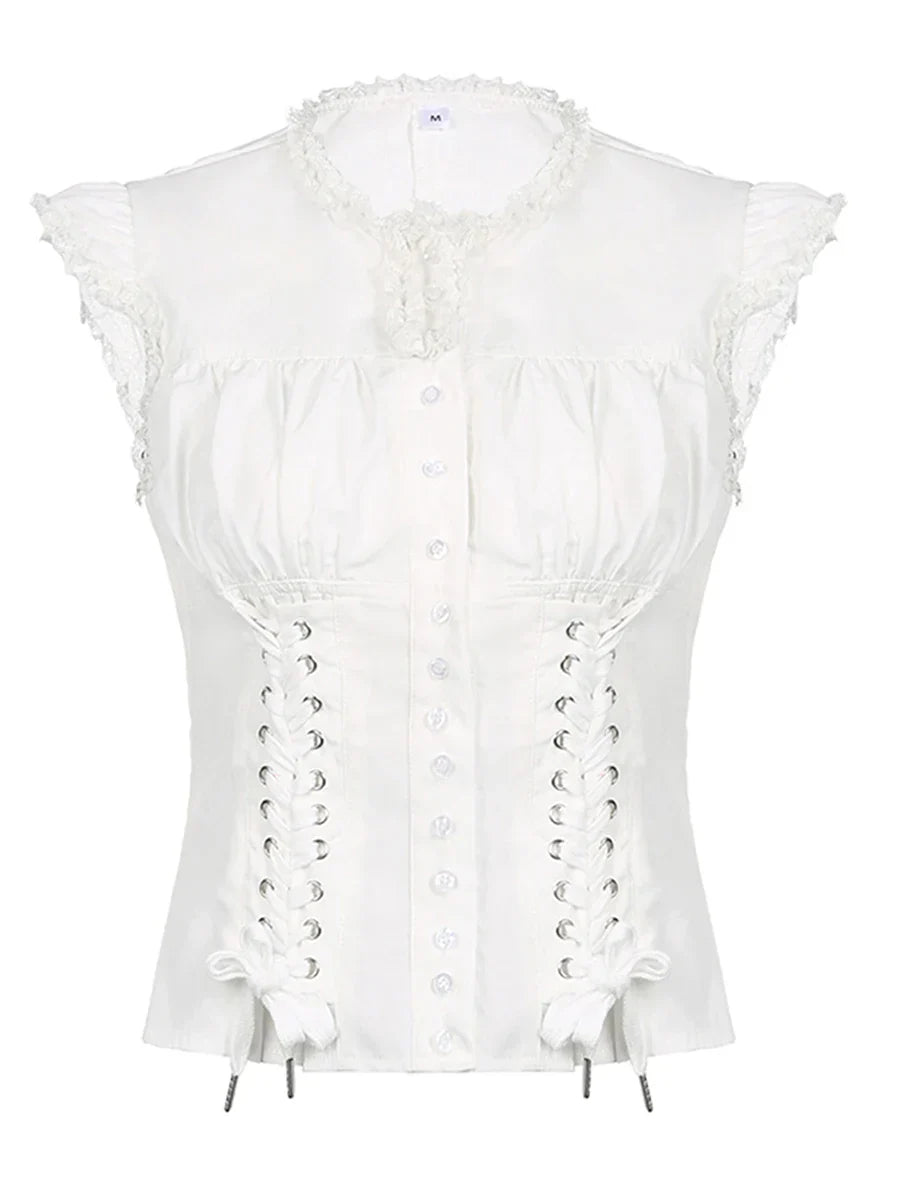 Cute Short Sleeve Lace Top