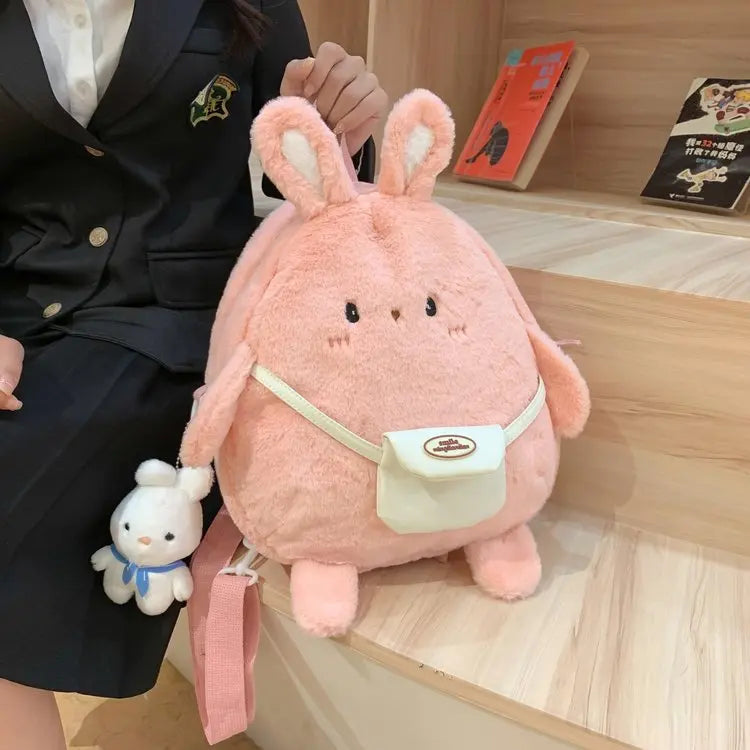 Kawaii Cartoon Plush Rabbit Backpack