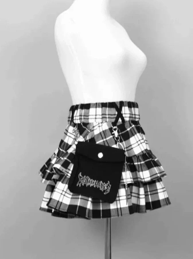 Harajuku Anime School Girl Plaid Mini Skirt