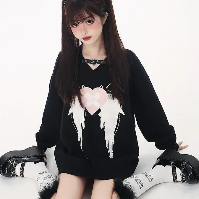 Love Wings V-neck Sweater