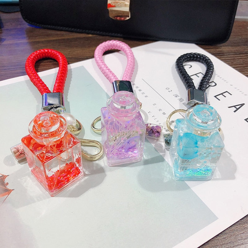 Aesthetic Flower Bottle Keychain
