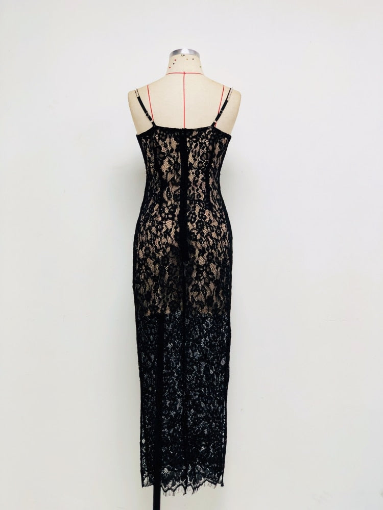 Elegant Black Sleveless Cutout Designer Dress