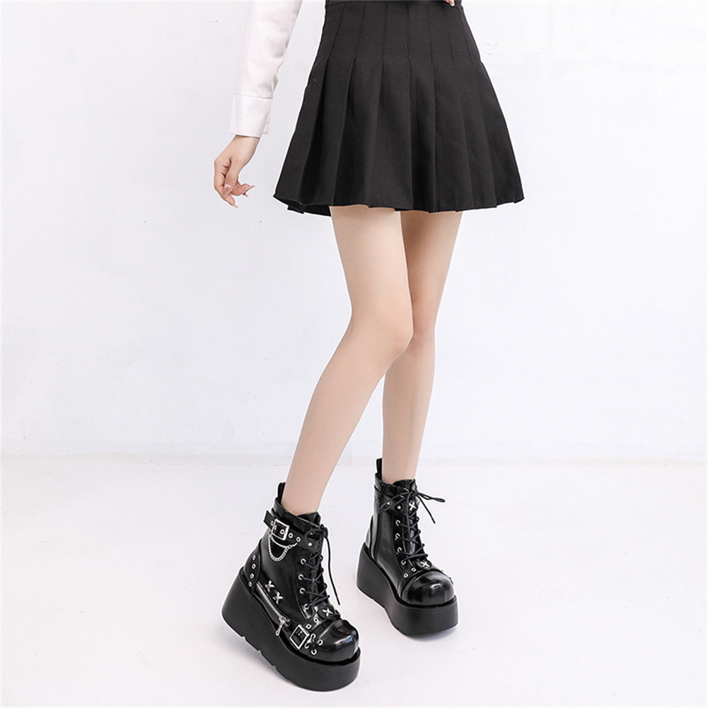 Gothic Platform Ankle Boots