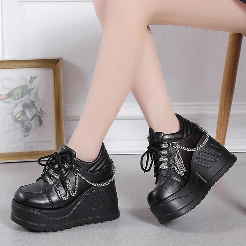 Punk Gothic Shoes with Chain