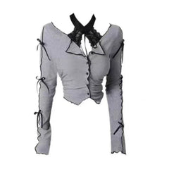 Kawaii Gothic Warm Outfit Set - Cardigan & Mini Skirt