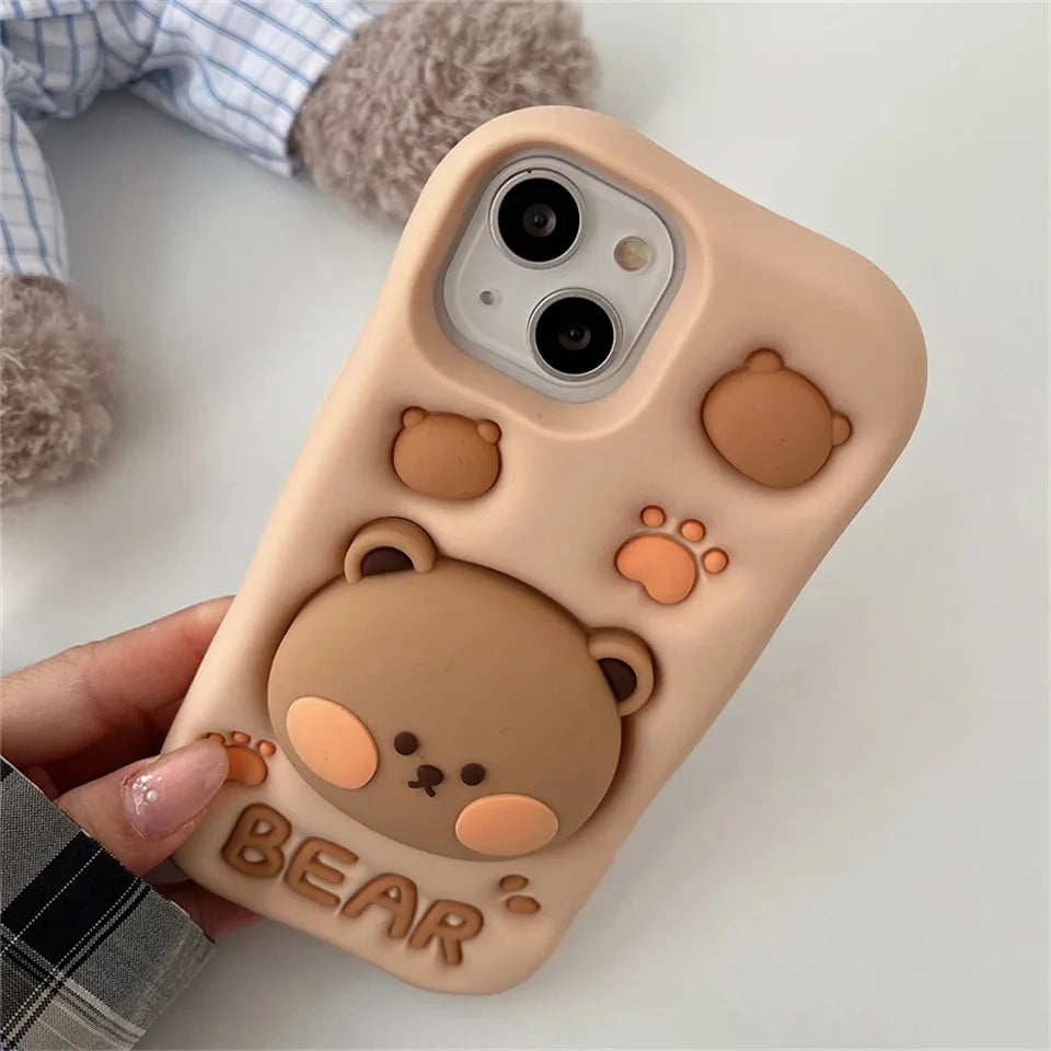 Kawaii 3D Bear iPhone Case