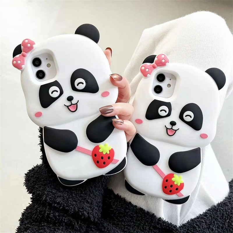 Cartoon Panda 3D iPhone Case