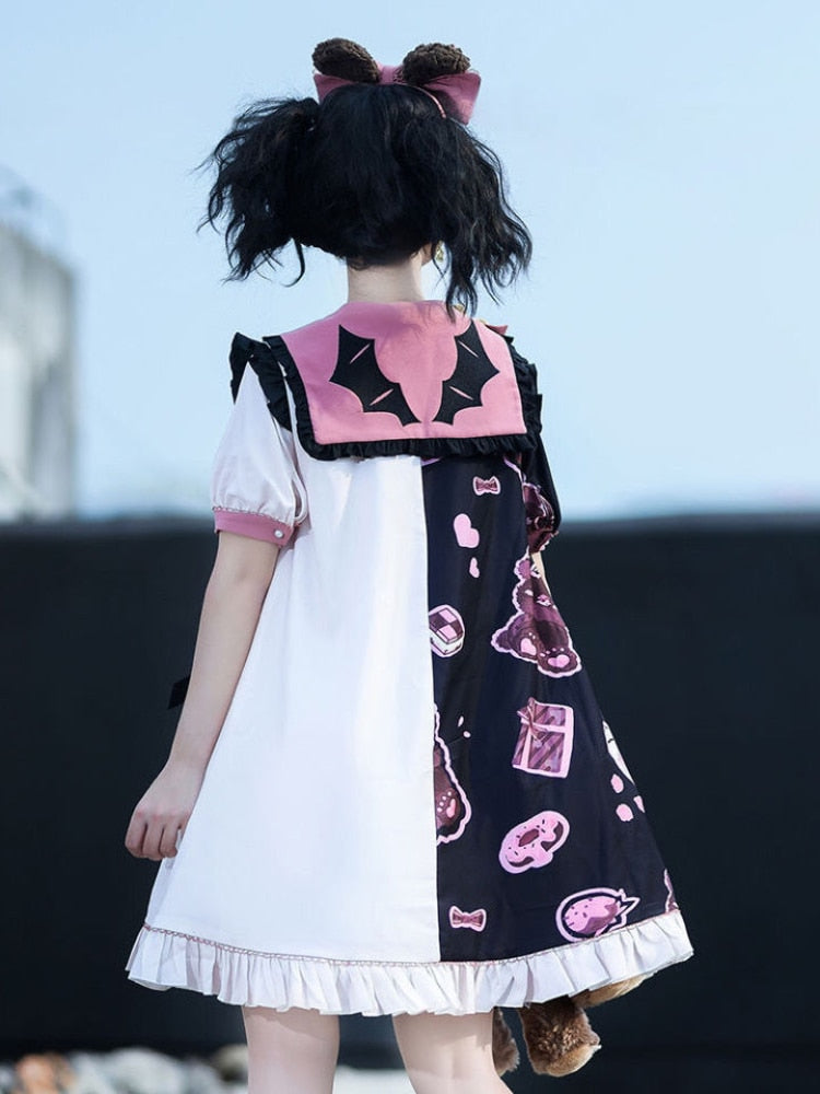 Harajuku Gothic Contrast Dress