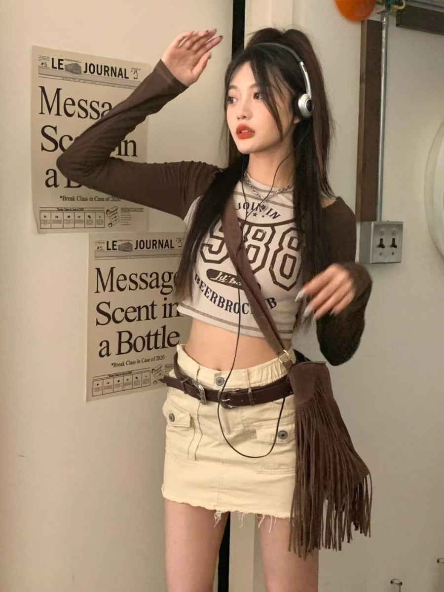 Y2k Vintage Off Shoulder Top