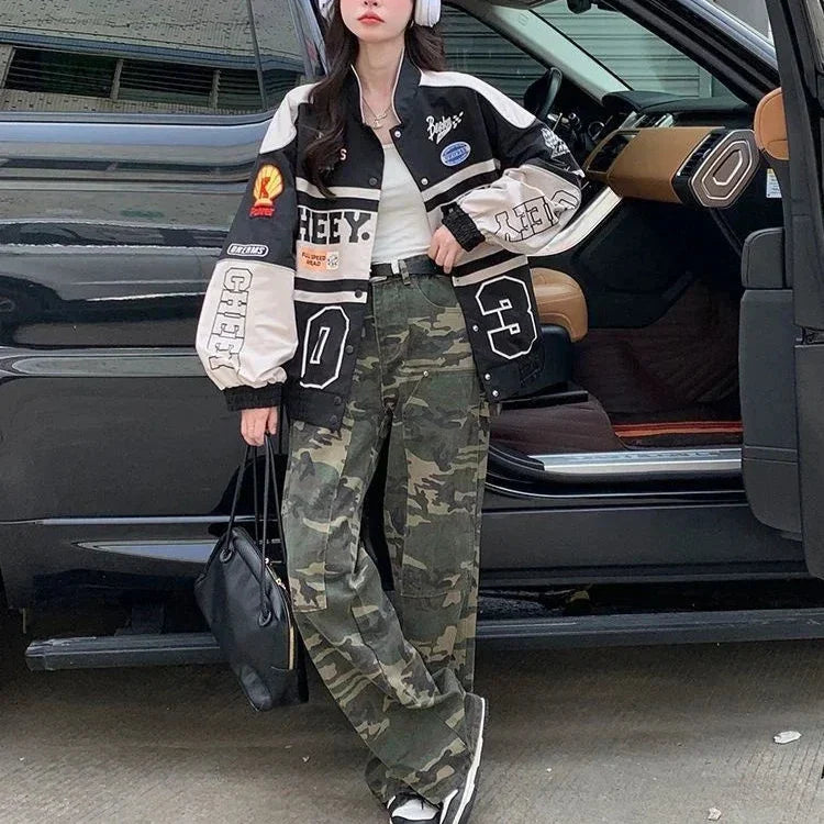 Y2K Oversized Racer Jacket
