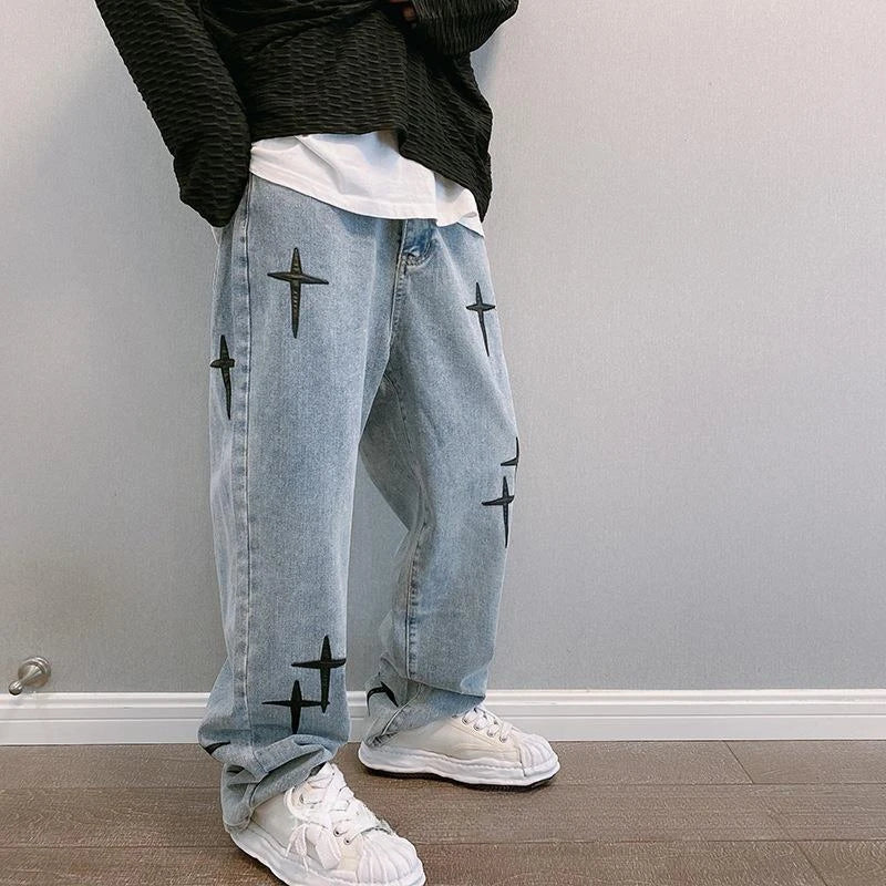 Korean Wide Leg Casual Jeans