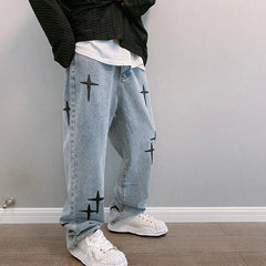 Korean Wide Leg Casual Jeans