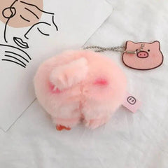 Kawaii Plush Pig Keychain