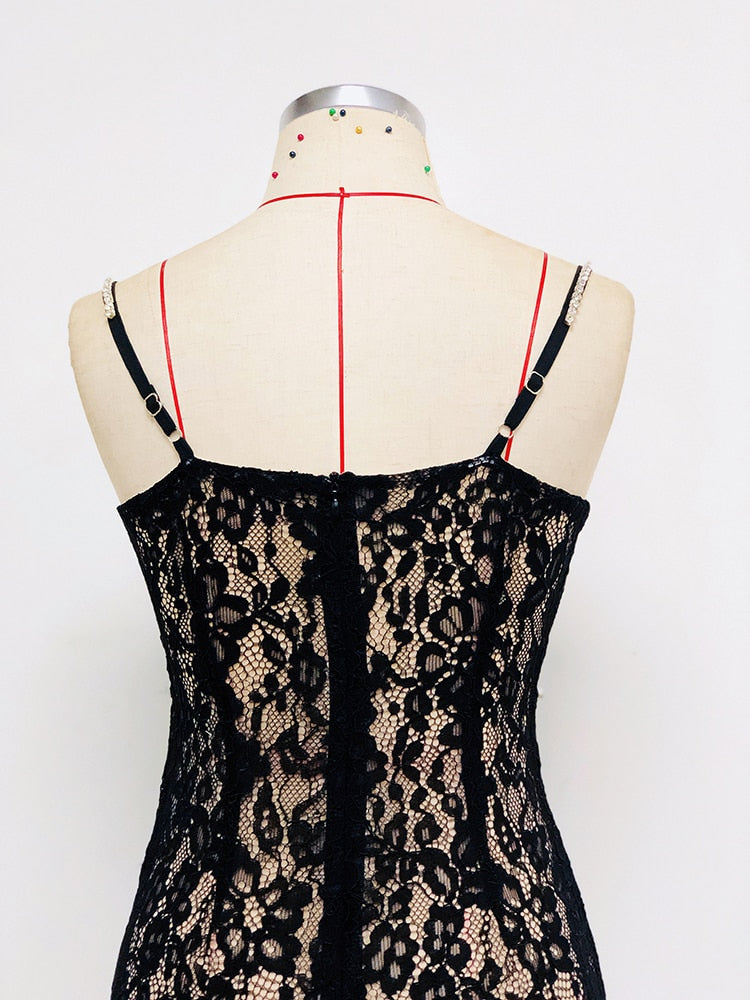 Elegant Black Sleveless Cutout Designer Dress