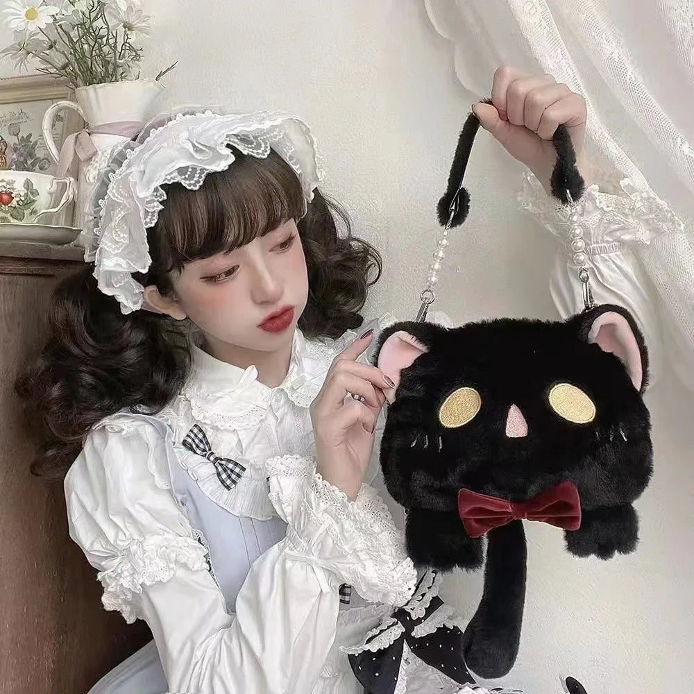 Cute Lolita Plush Cat Shoulder Bag