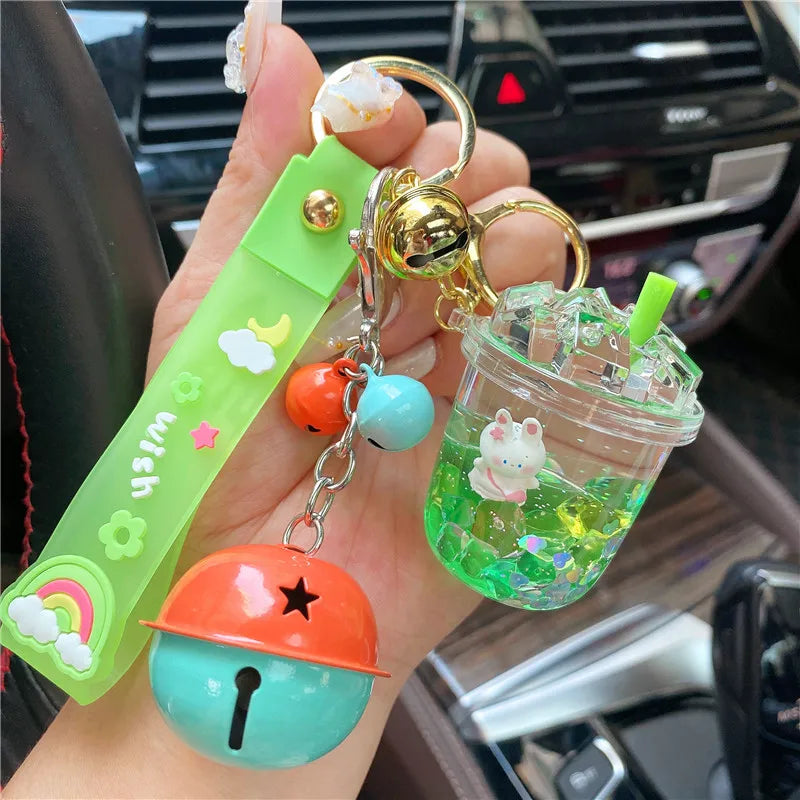 Liquid Oil Ice Cube Keychain