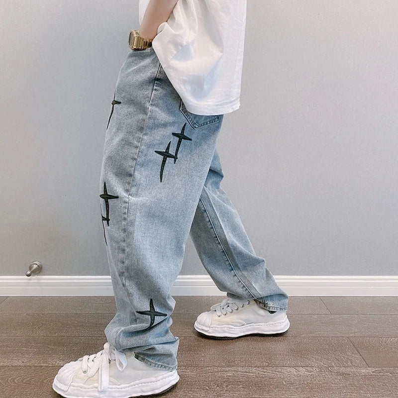 Korean Wide Leg Casual Jeans