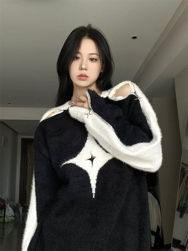 Retro Off Shoulder Sweater