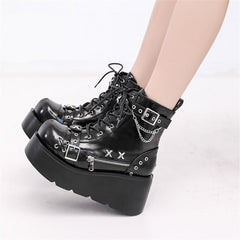 Gothic Platform Ankle Boots
