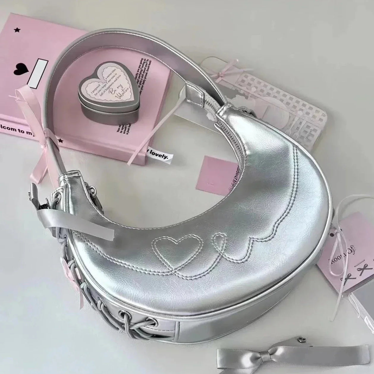Cute Lolita Silver Bag