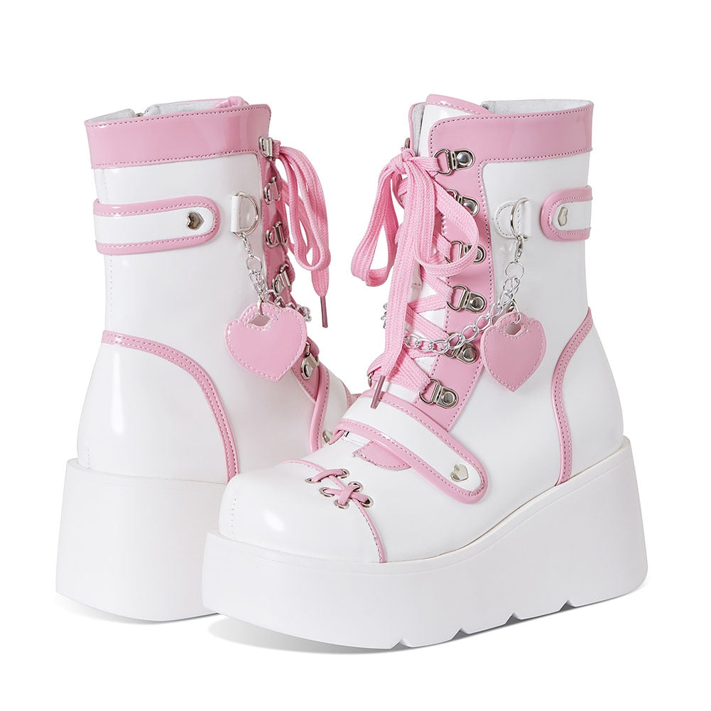 Pastel Gothic Platform Boots