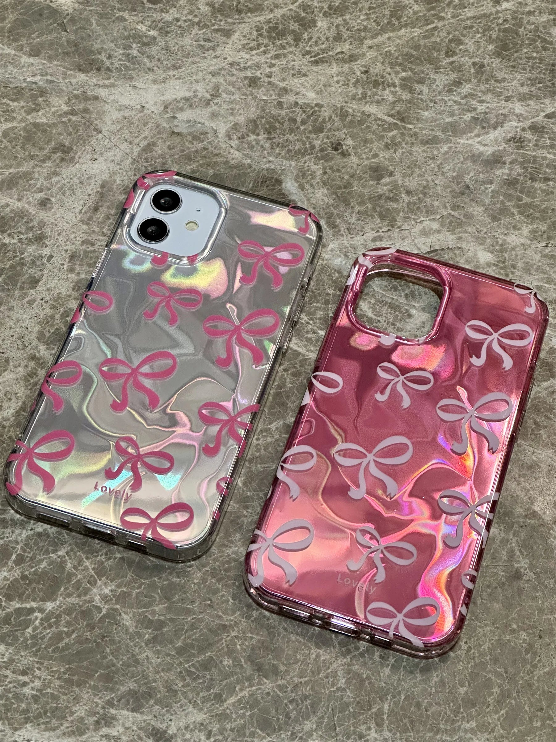 Kawaii Holographic Bow iPhone Case