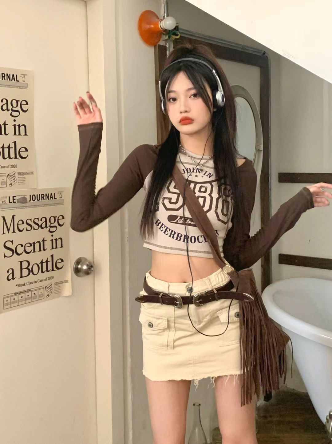 Y2k Vintage Off Shoulder Top