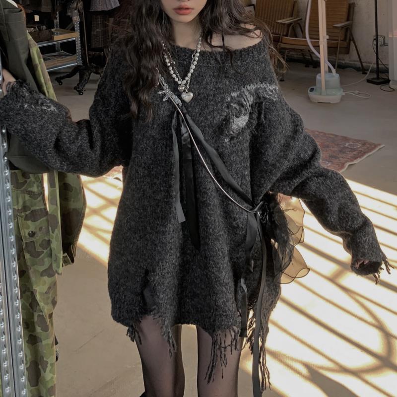 Gothic Oversized Knit Sweater