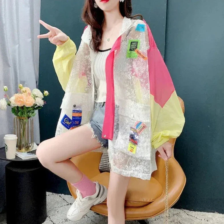 Harajuku Neon Lace Jacket