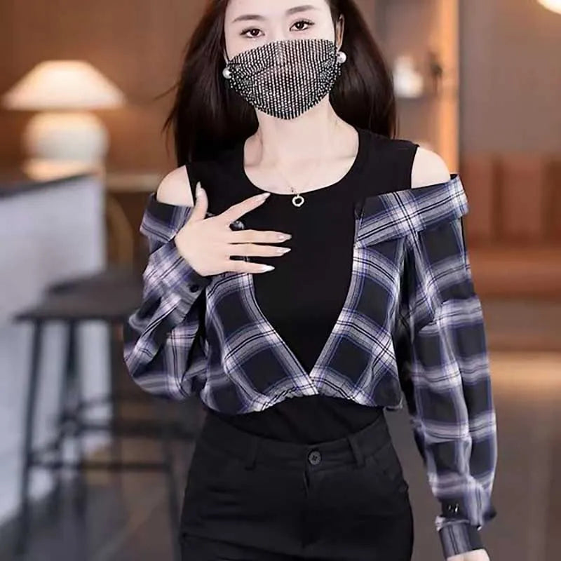 Korean Plaid Two-Piece Shirt