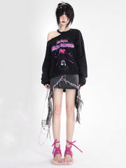 Grunge Y2k Denim Skirt