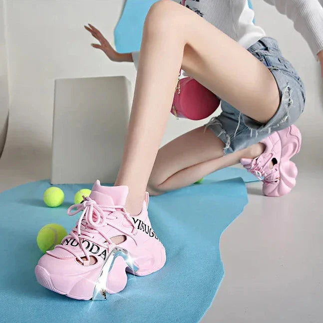 Metallic High Platform Sneakers
