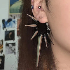 Harajuku Punk Silver Earrings