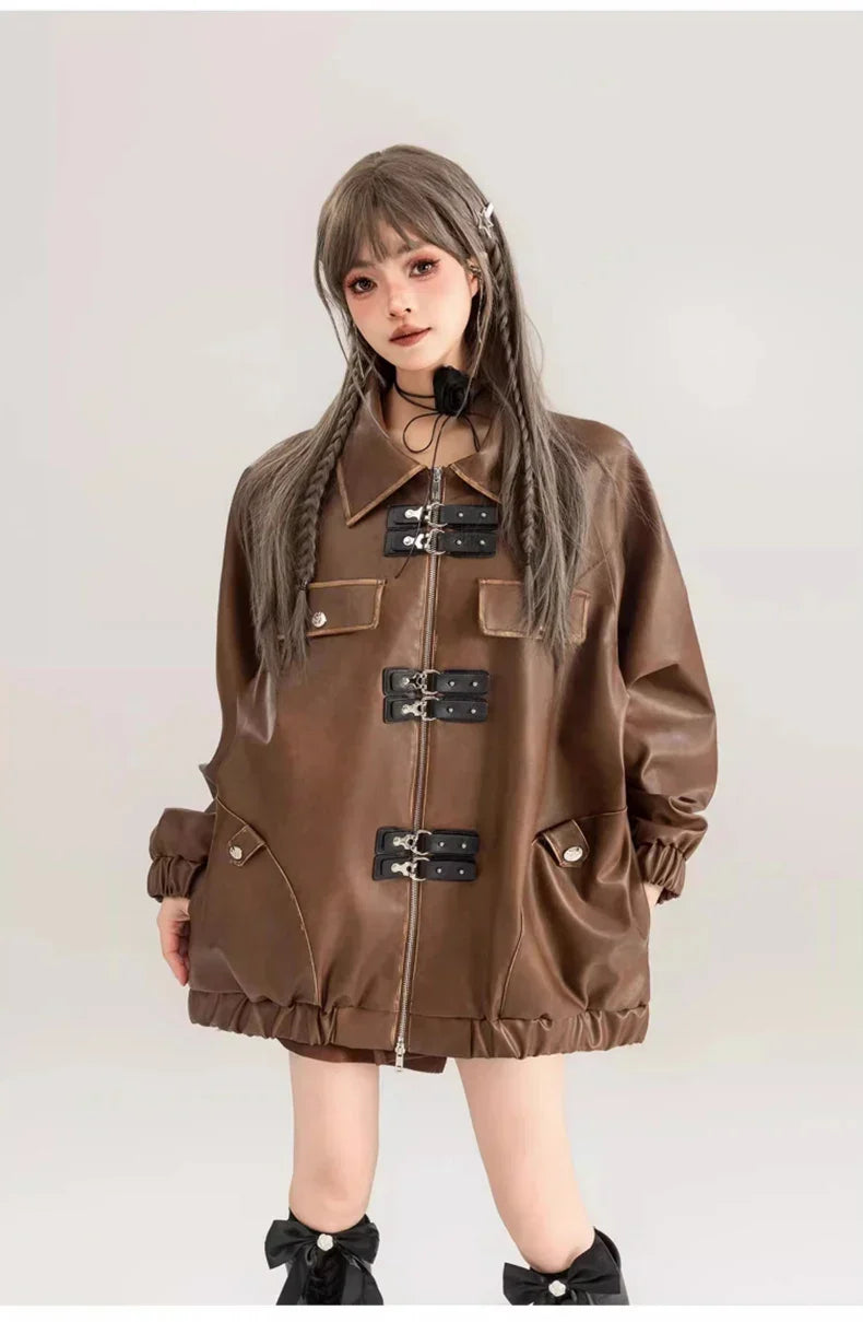Vintage Oversized Leather Jacket