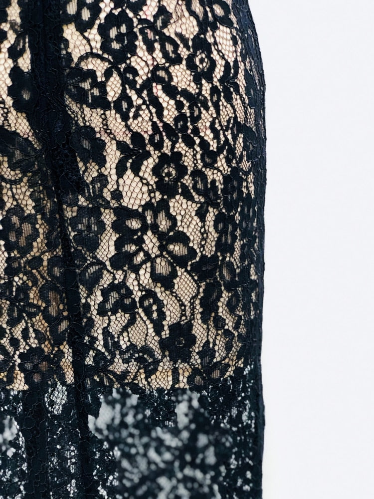 Elegant Black Sleveless Cutout Designer Dress