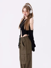 Y2K Outfit Set - Longsleeve Top & Cargo Pants