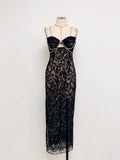 Elegant Black Sleveless Cutout Designer Dress